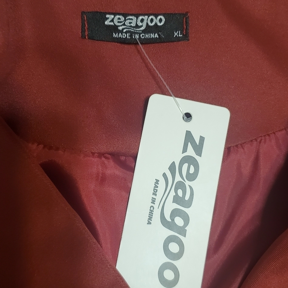 Zeagoo Elegant Women's BurgundyTrench Coat. Sz XL NWT - Picture 2 of 7